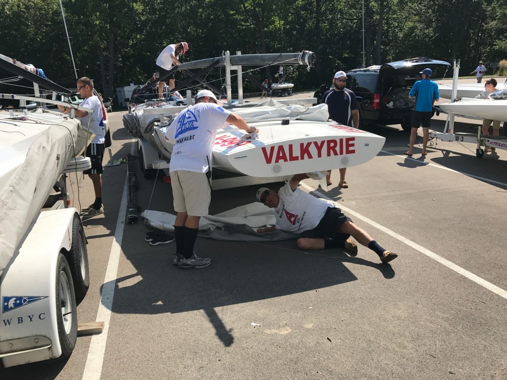 NCASA Executive Director Todd Haines makes good use of Wannabe labor to get his boat ready.